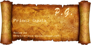 Princz Gyula névjegykártya